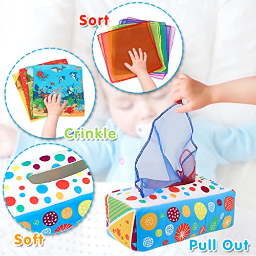 Aiduy Montessori Toys For Babies 6-12 Months - Infant Newborn Toddlers Sensory Toys Baby Magic Tissue Box For 1 Year Old Boys Girls Kids Early Learning Baby Gifts #TOP1