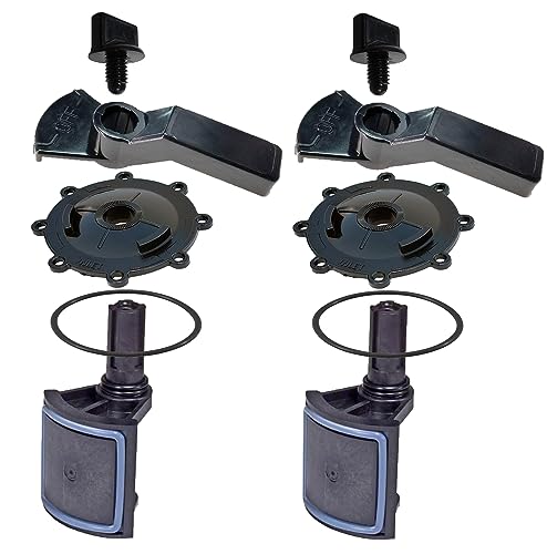 ATIE 2-Port/3-Port Pool Valve Rebuild Complete Kit Compatible with Jandy 2-way/3-way 4715 4716 4717 Valve and Gray Valves with Diverter Valve 4720 Cover 4606 Handle 7433 (2 Pack)