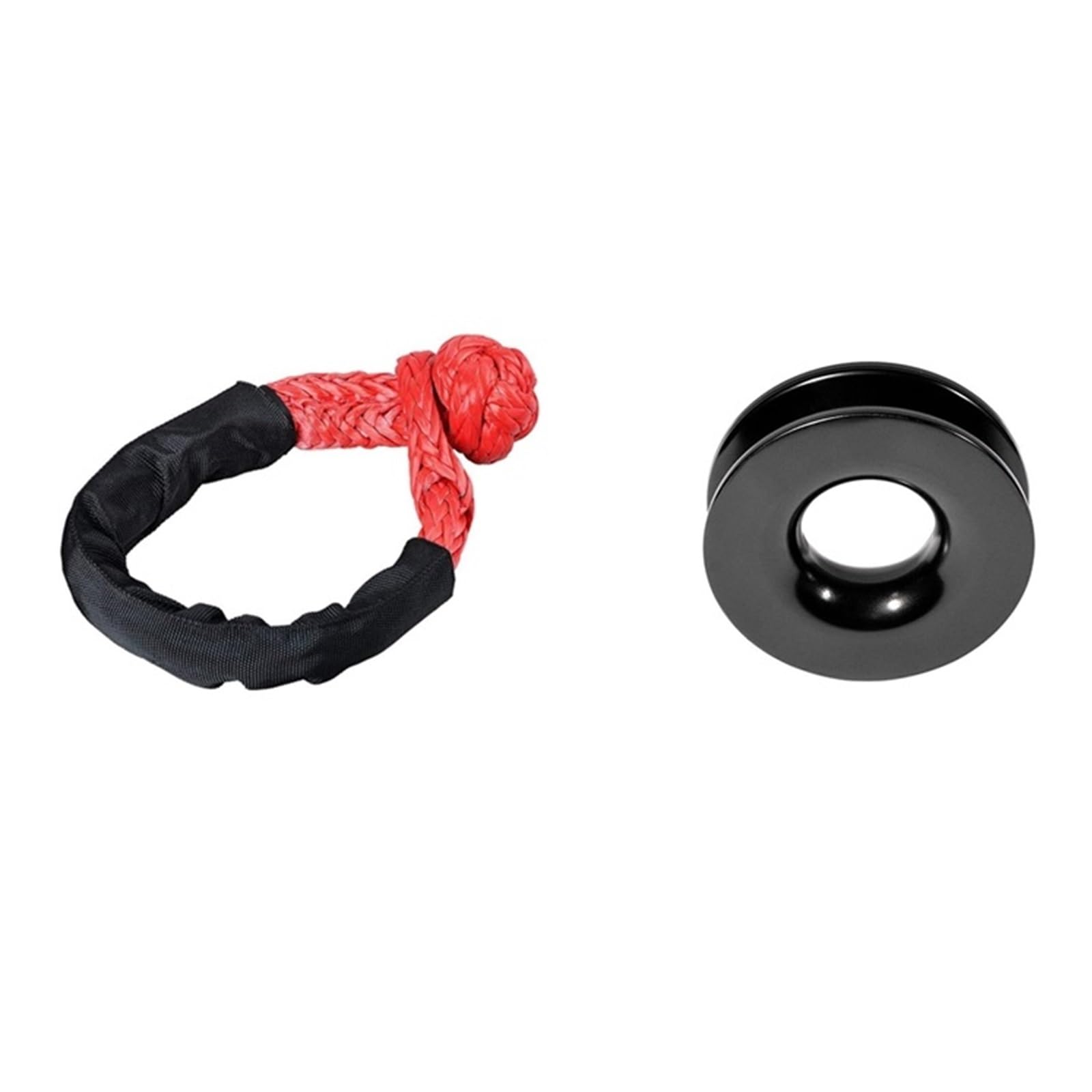 Corda Di Traino Grillo Morbido Sintetico Con Resistenza Alla Rottura Di 41.000 Libbre, Grilli Robusti Da 1/2" X 22 Pollici Con Manicotto Protettivo For Il Recupero Del Veicolo Facile E Sicuro(Red Ring
