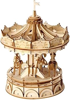 merry go round　完売間近！！ Amazon.com: Homeford Merry-Go-Round Carousel Modern 3D Wooden