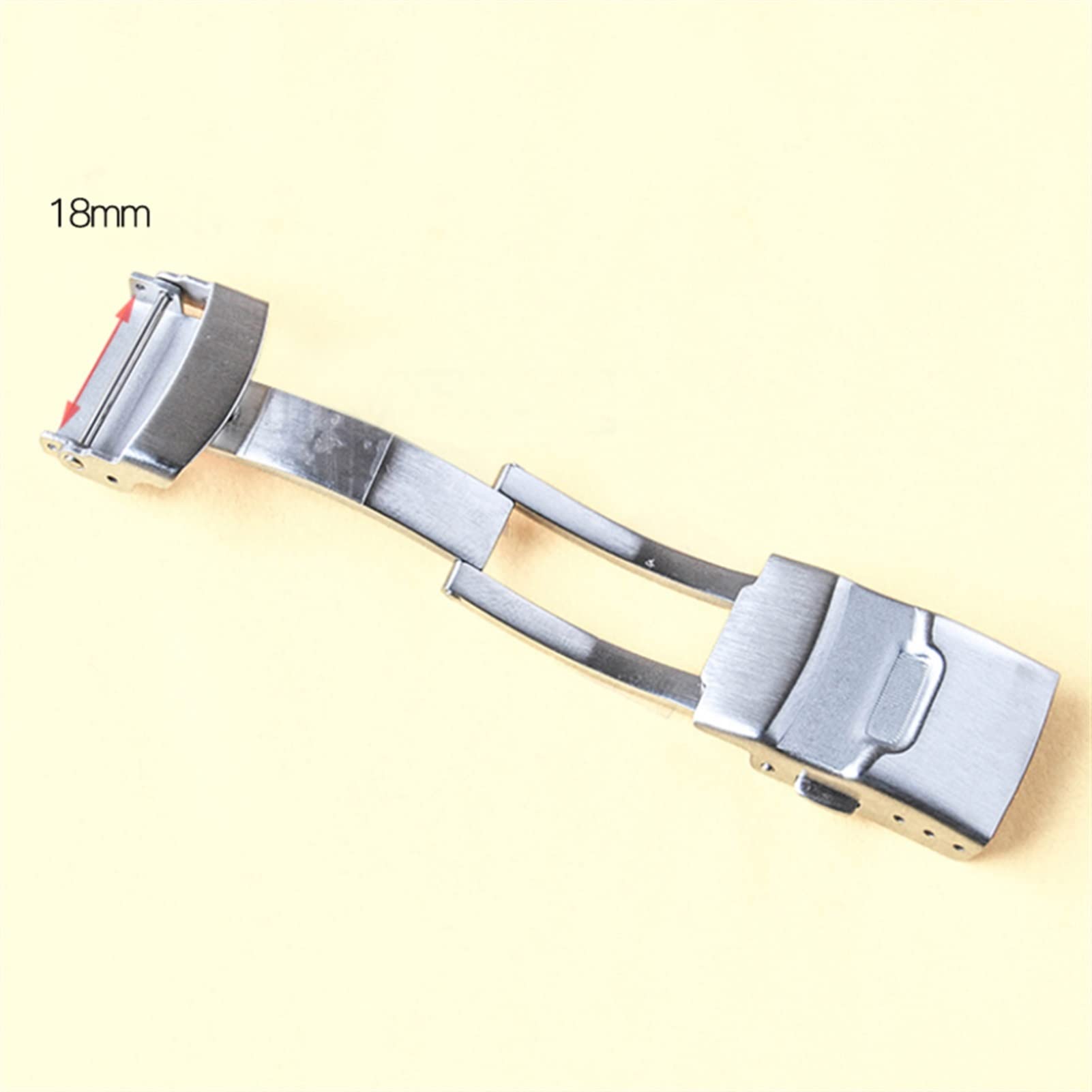 Fibbia per Cinturino in Acciaio Inossidabile da 18 mm, 20 mm, 22 mm, 24 mm, Fibbia Pieghevole, Chiusura di Sicurezza per Cinturini per Orologi (18 mm)