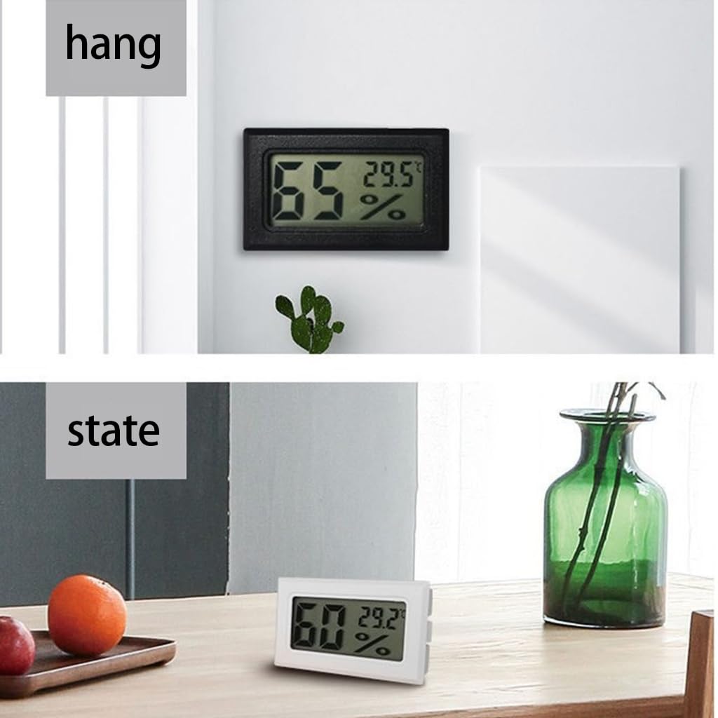 6 Pack Digital Hygrometer Indoor Thermometers Humidity Gauges Meter for Reptiles Jars and Fridge