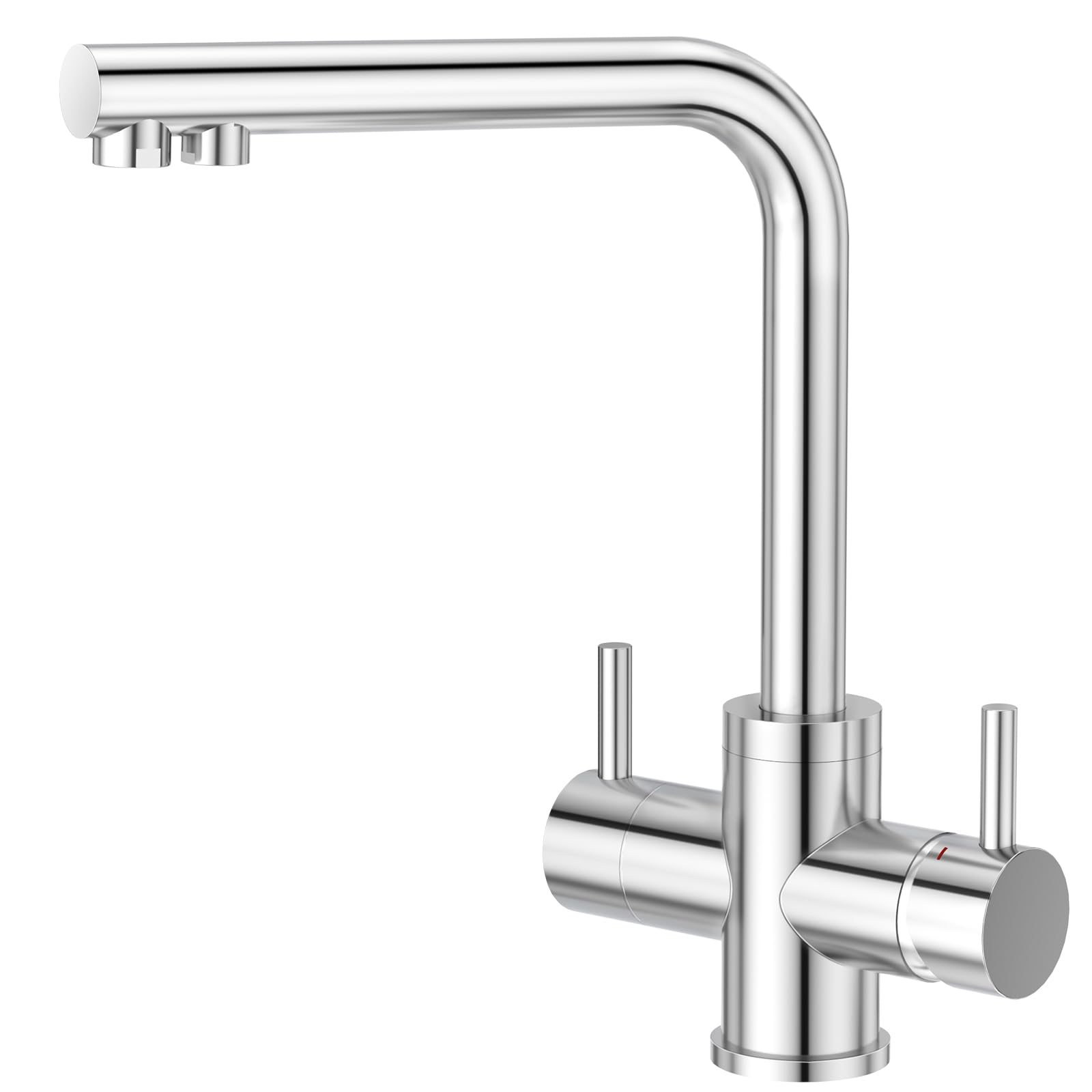 CREA 4 Way Kitchen Tap, 360° Swivel Soda Kitchen Sink Tap, Chrome
