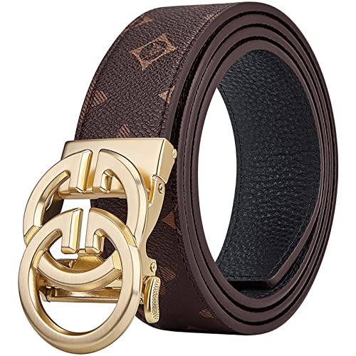 Mens Designer Belt Leather Fashion Ratchet Belt With Automatic Slide Buckle #TOP8