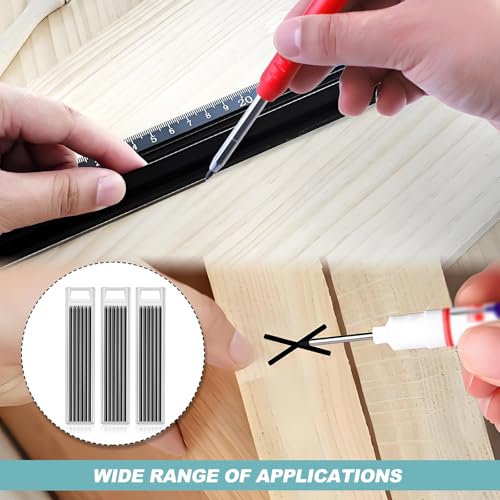 HONQX Bleistiftminen für Zimmermannsbleistift 2.8mm, 30stk Tieflochmarker Minen Bleistiftminen Ersatz für Architekt Zeichnen Skizzen