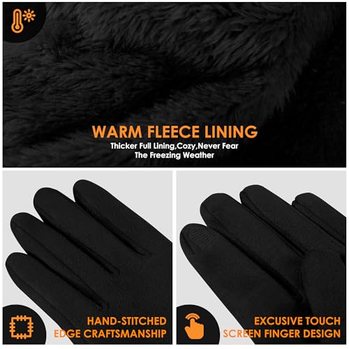 Image of Cold Weather Womens Gloves, Winter Gloves for Women Thermal Warm Fleece Lined, Touchscreen Gloves for Christmas Gifts