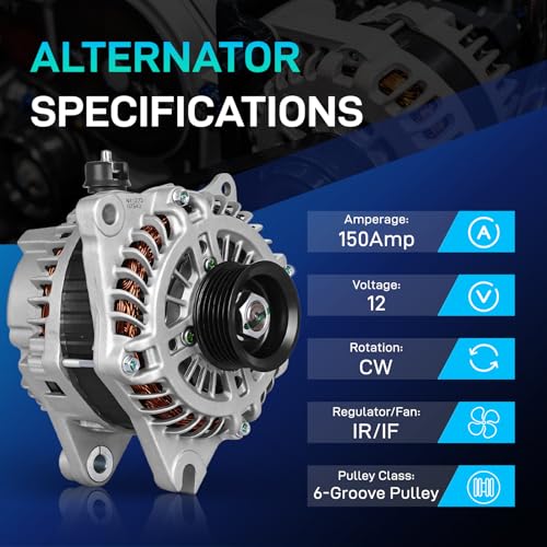 Image of Alternator Compatible for Ford 07-14 Edge, 10-12 Fusion, 08-12 Taurus, for Lincoln 2010 MKS, 07-10 MKX, 07-12 MKZ, for Mercury 08-09 Sable, 3.5L 3.7L, 12V 150A 11273N PG11273 7T4T-10300-AD