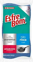 EsfreBom - Esponja Abrasiva não Risca, Embalagem com 3 Unidades, Bettanin