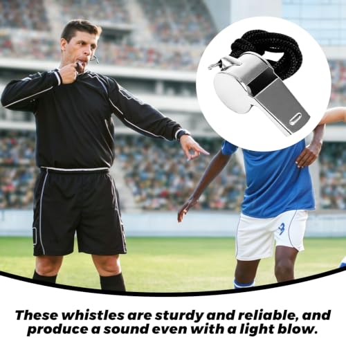 120 silbatos metálicos con cuerda para entrenador miniatura 5