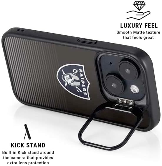 Skinit Kickstand Phone Case Compatible with iPhone 14 - Officially Licensed NFL Las Vegas Raiders Breakaway Design