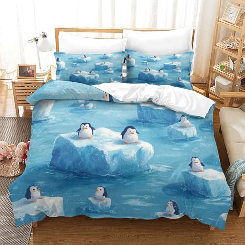 Housse de couette microfibre ultra douce 260x220 parure de lit paon 3D zippée