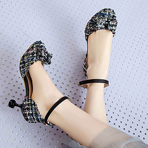 Girl's Kawaii Mary Jane Shoes Cute Chunky High Heel Vintage Pumps with Bow Pointed Toe Sandals Dress Kid Sandal4