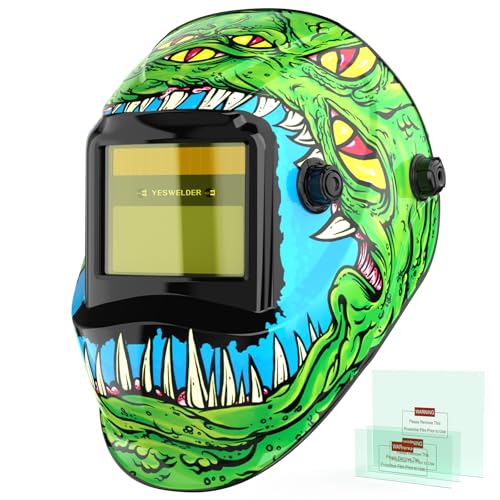 Image of YESWELDER Auto Darkening Welding Helmet, 1 /1 /1 /1 True Color Solar Powered Welding Hood with 2 Arc Sensors, Blue Light Blocking Welder Mask for TIG MIG ARC and Grind