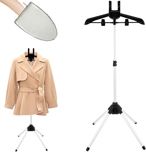 Juego de soporte de vapor de hierro, perchero de mano para ropa, vaporizador de ropa de mano resistente, estante de alta ajustable, colgador de