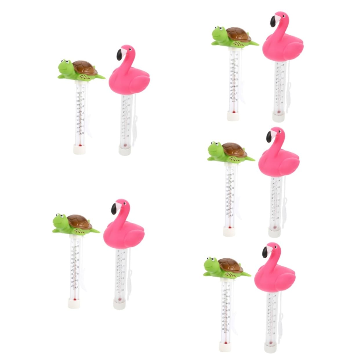 HEMOTON 5 Sätze Flamingo -wasserthermometer Badewannen-wasserthermometer Thermometer Für Wasser Schwimmendes Poolthermometer, Leicht Ablesbar Badewannentemperaturüberwachung 2 Stück * 5
