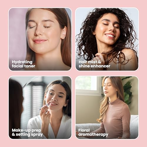 Rose Water Spray for Face & Hair – Pure USDA Organic Rosewater Toner – Refreshing Mist for Skin Care, Makeup & Locs – Natural Rose Scent, 4 Oz