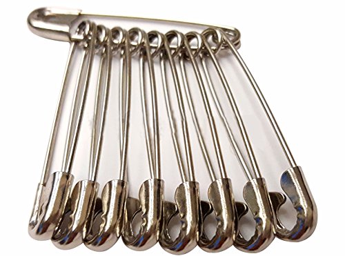 Niftyplaza 200 Pcs Heavy Duty Large 1-1/2" Safety Pins - High-Grade Steel, Nickel Plated, Rust Resistant (200 Safety Pins) #TOP4