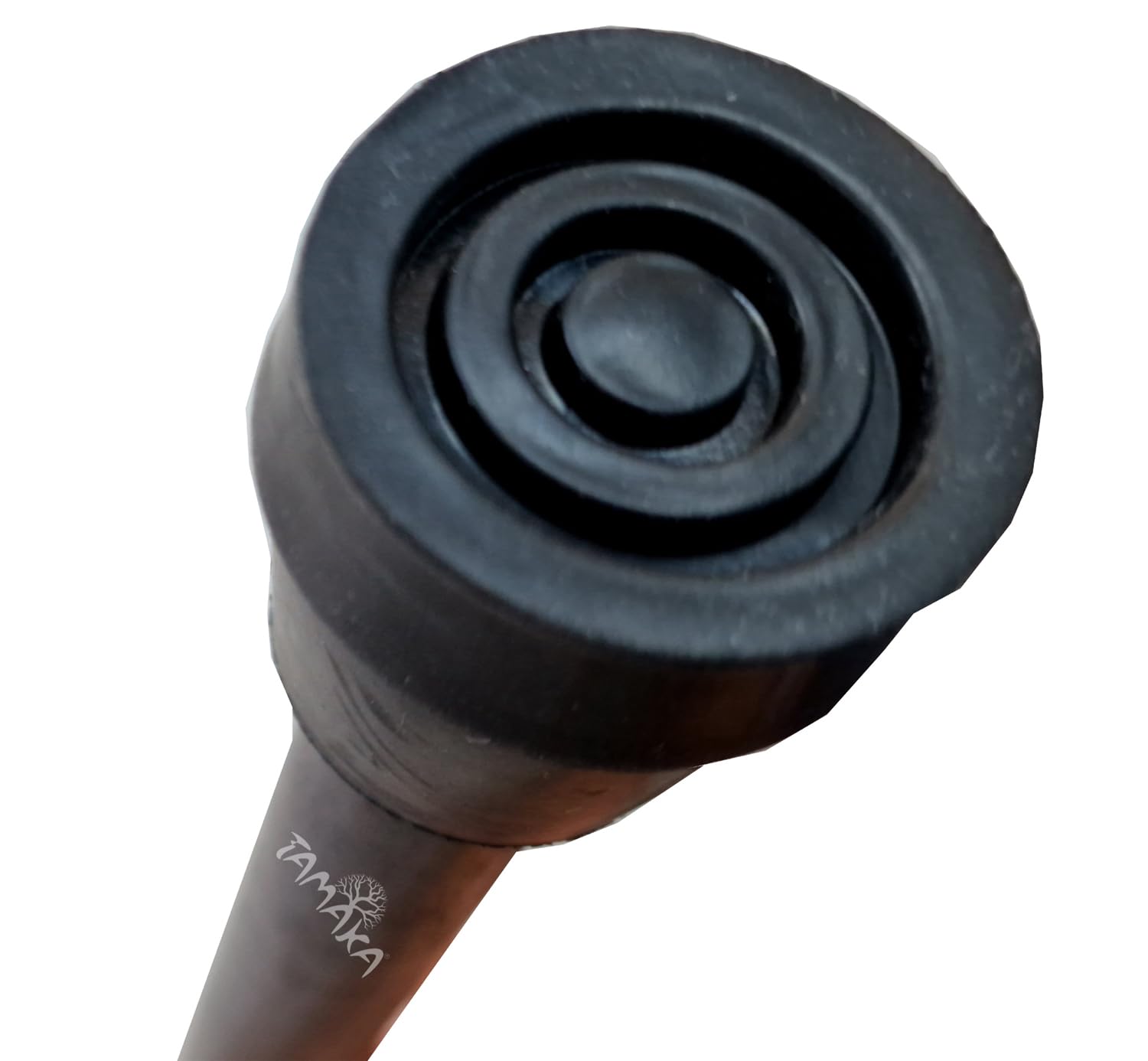 TAMAKA® Bastone da passeggio da uomo realizzato a mano in legno marrone scuro con manico derby con colletto, 94 cm