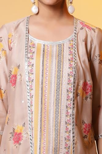 Image of Aurelia Women's Polyester Floral Kurta Set