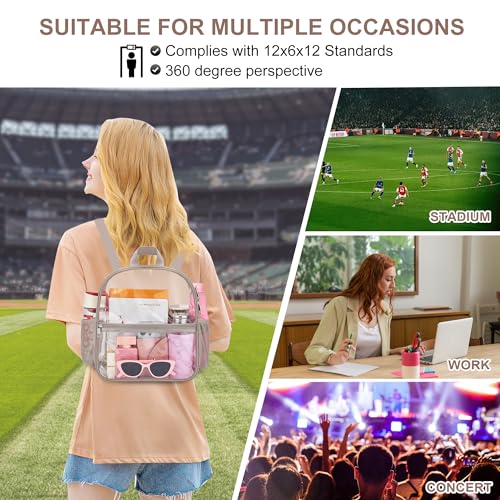 Image of Oraben Clear Backpack for Stadium Events Clear Bag Small Stadium Backpack Waterproof 12x6x12 for Women Men Adult Concert Sports