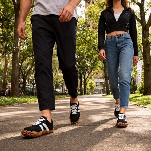 Barefoot Shoes for Women and Men, Wide Toe Box Zero Drop Minimalist Trail Running Sneakers, Non-Slip Lightweight Breathable Walking Hiking Shoes Black by RUFONE - Used condition - Image 2