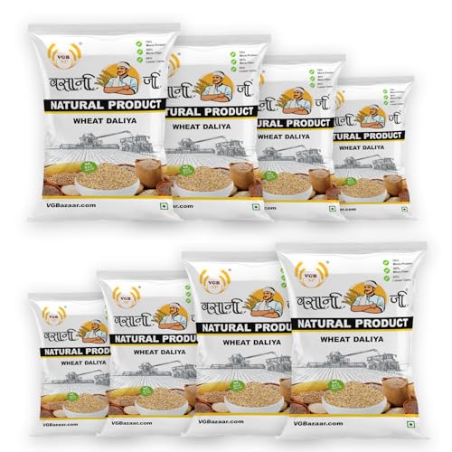 Image of VGBNP Vasani-G Natural & Unpolished High Fiber Wheat Dalia (Broken Wheat Daliya) Easy To Cook Wheat Porridge (Gehu Ka Dalia | Crushed Dalia) - 4Kg