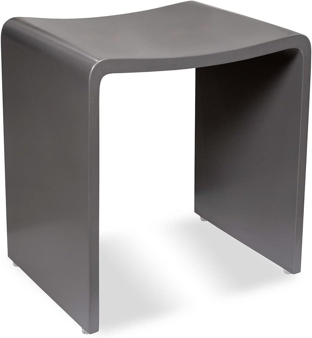 SolutionBased Refine RM2 Shower Chair - Pure Grey, Waterproof Shower Stool, Bath Seat, FSA HSA Eligible, Medical Use, 300 lbs Weight Capacity, Non-Slip, Comfortable 17" Height, Weighs 27 lbs