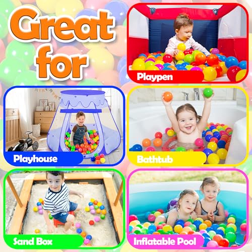 Play Balls for Ball Pit, Plastic Crush Proof, Phthalate & BPA Free, Assorted Colors. (100 Balls) - Image 5