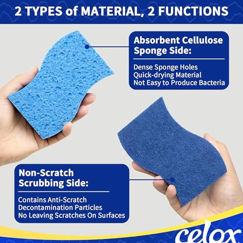 Image of CELOX Sponge for Cleaning Kitchen and Household, Blue