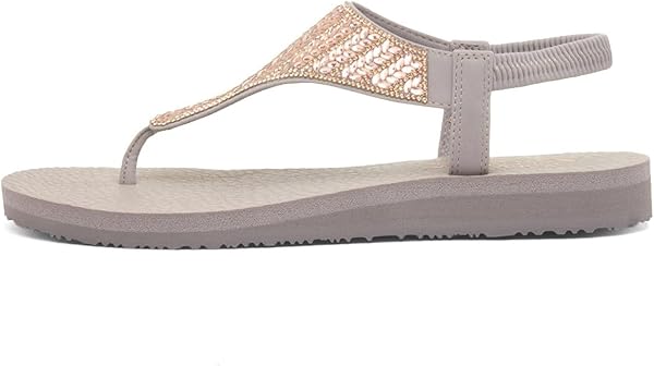 Skechers Women's Meditation Glamorous Muse Sandal with Rhinestone Embellishments