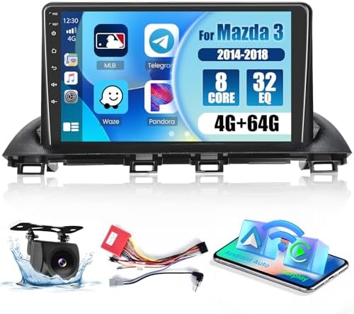 Roinvou 4 64G Radio Android para Nissan Qashqai j10 2006-2016 Wireless Carplay Android Auto, 9 Pulgadas Incell Pantalla Táctil Estéreo Radio con GPS Bluetooth EQ WiFi RDS FM SWC Cámara Trasera