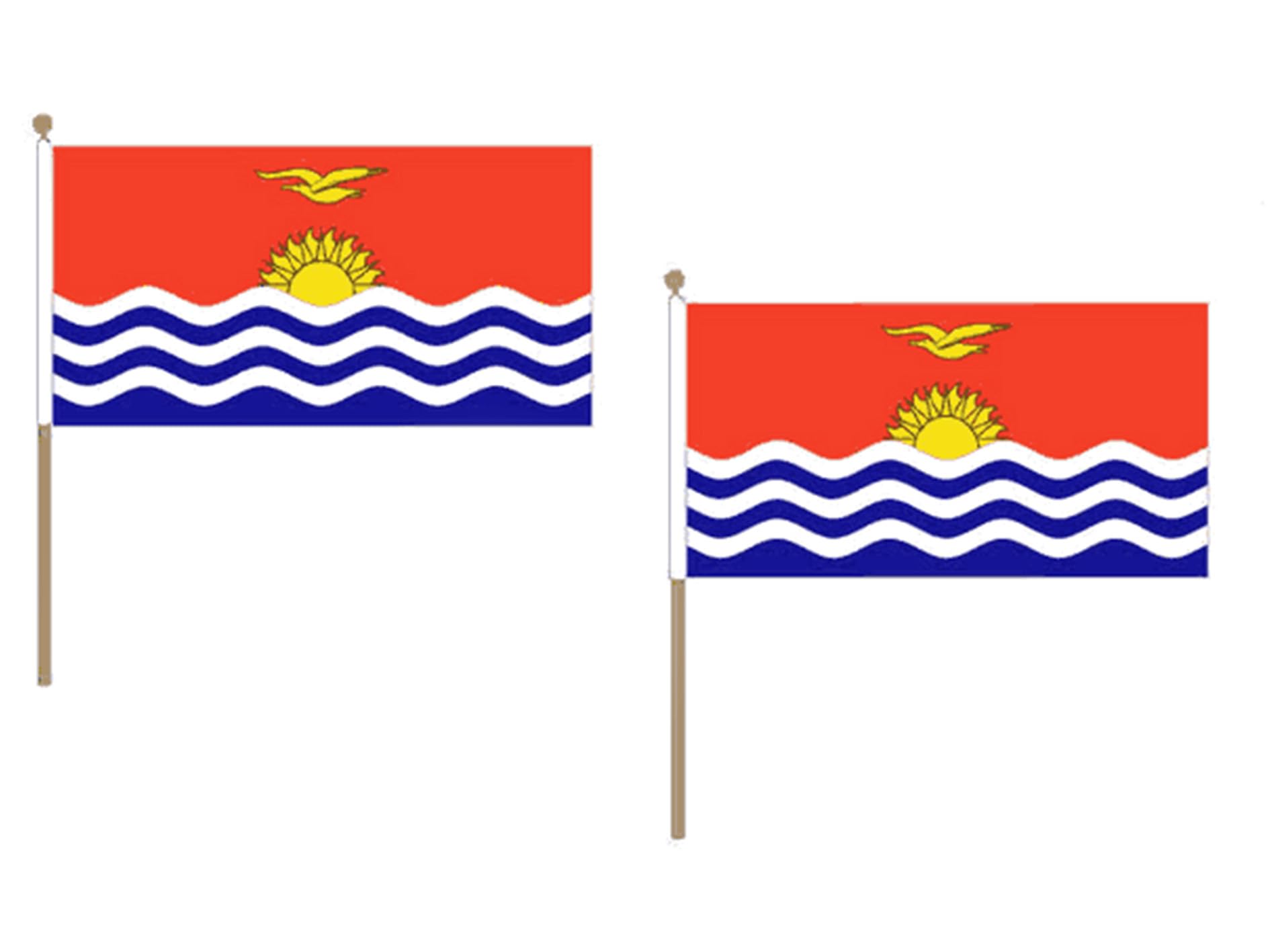 Drapeau Kiribati 45x30cm hampe en bois lot de 10 pièces AZ FLAG de qualité