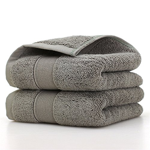 loiofoe 100% algodón egipcio juego de toallas de lujo super suave familia Set Juego de toallas de hotel (absorbente y toalla de baño (secado rápido), gris, 4x Hand Towels
