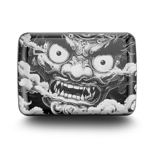 Image of OGON -DESIGNS- Aluminum card holder with metal lock, RFID protection against fraud and demagnetization, compact wallet, Smart Case OSLO model