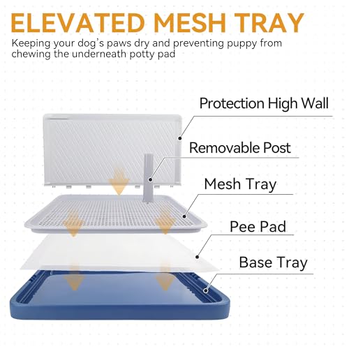 PAWISE Dog Training Pee Pad Holder Tray, Indoor Puppy Potty Pee Pad Floor Tray Dog Toilet, 24.8\'\'X19.3\', Large - Thumbnail 5