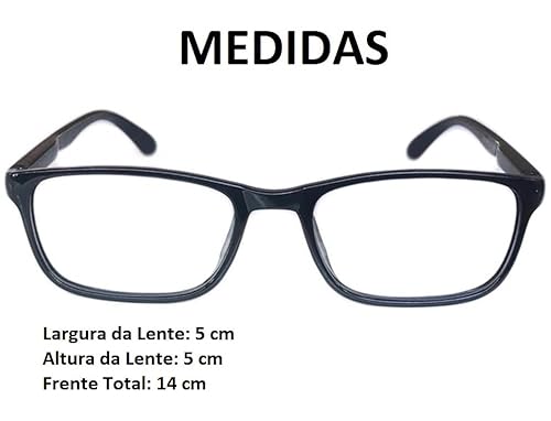Óculos Grau +1.00 Ate +4.00 Redondo Metal Leitura Descanso (Preto, 2.75, multiplier_x)