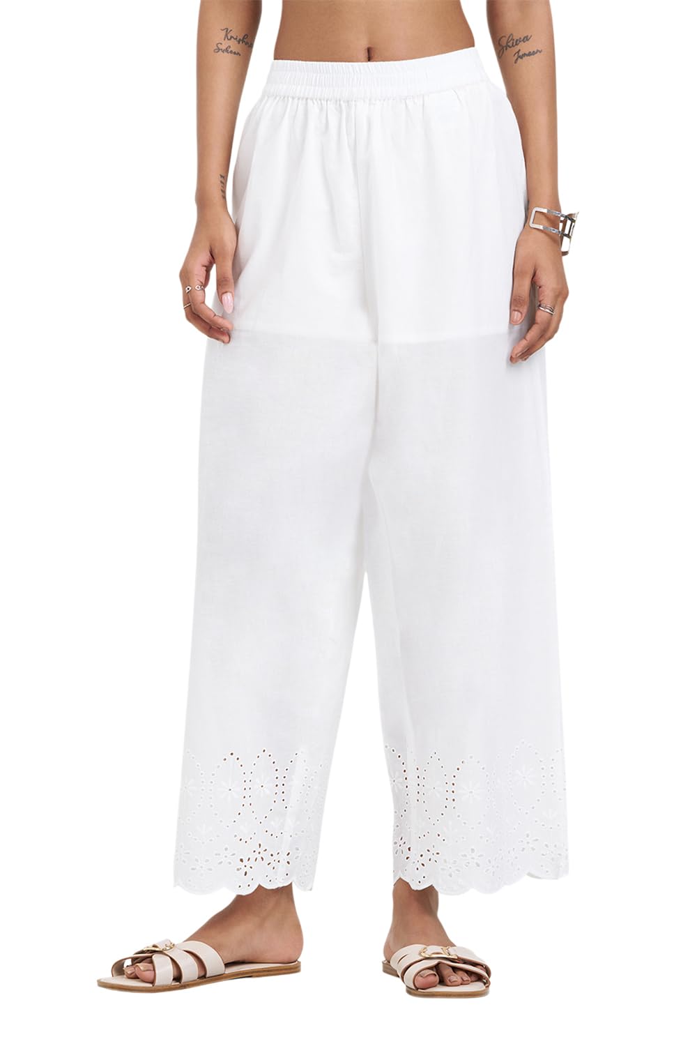 Women Pure Cotton Straight Fit Pants | Ankle-Length | Ethnic Bottom | Casual Wear-image-32