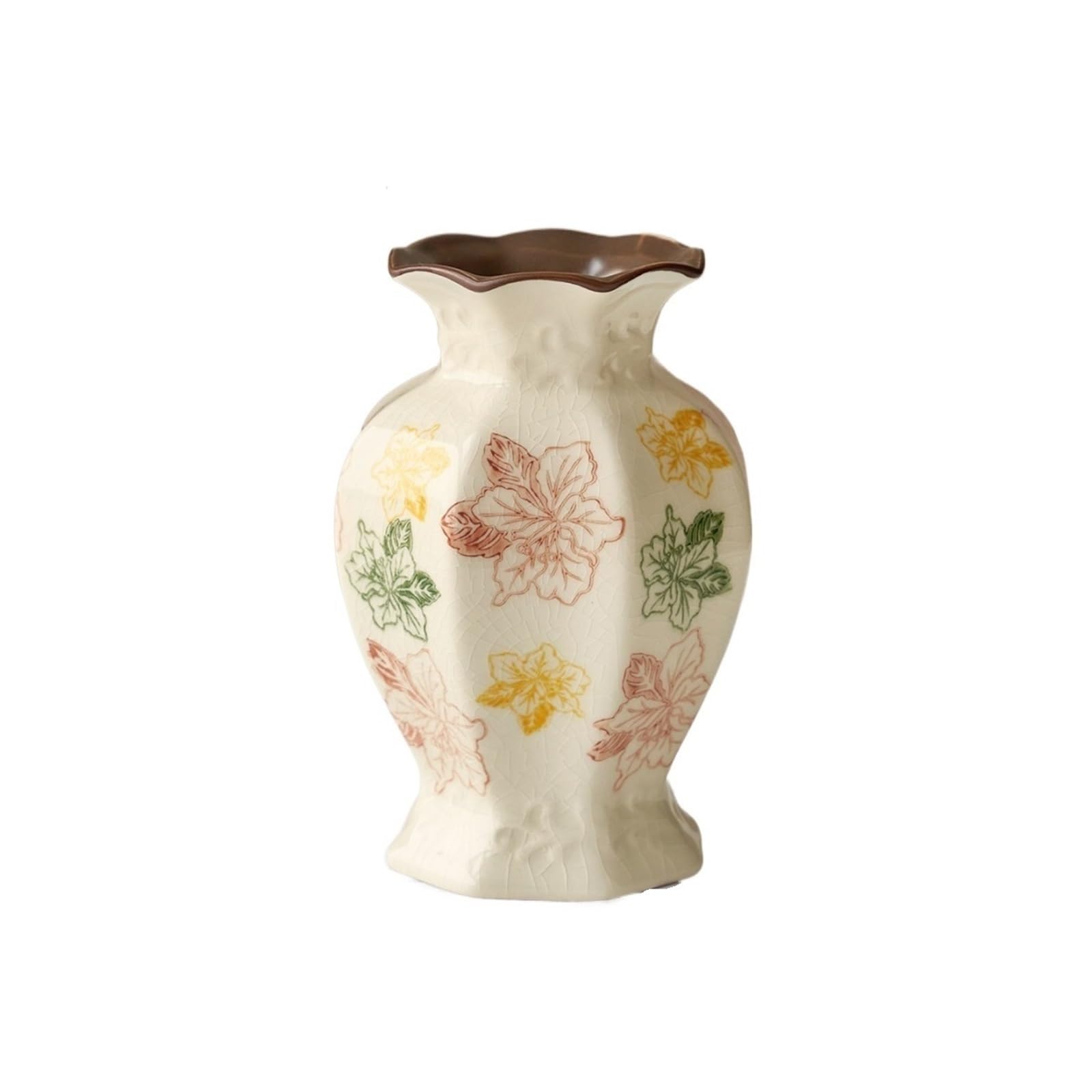 Elegant Crackle Glaze Ceramic Decorative Vase Vintage Style for Home Living Room, Table Centerpiece Table Centerpieces(Small)