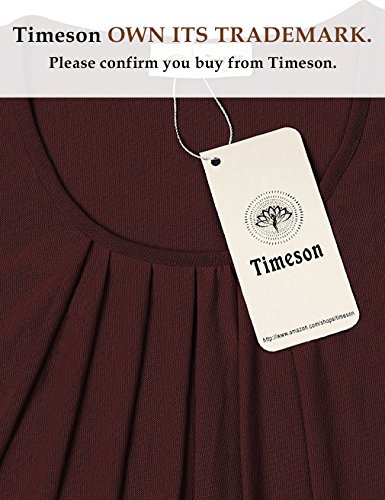 Timeson Work Blouses for Women Fashion 2019, Women Dress Shirts Long Sleeve Juniors Party Pleated Banded Bottom Ruched Workout Fasion Clothing Knit Blouse Tops XX-Large Wine
