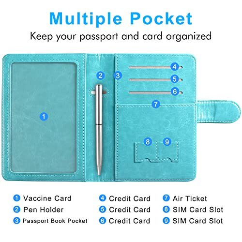Acdream Passport And Vaccine Card Holder Combo, Cover Case With Cdc Vaccination Card Slot, Leather Travel Documents Organizer Protector, With Rfid Blocking, For Women And Men/Flower #TOP3