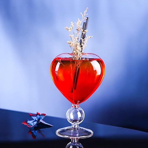 Miniatura 3 de Copas de vino con forma de corazón, copas de vino tinto creativas, copas de jugo de cóctel en forma de corazón de 10 onzas para fiestas, cenas,