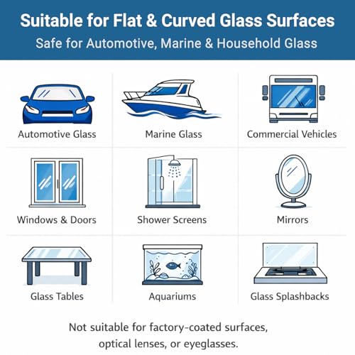 Image of GLASS POLISH DIY Glass Scratch Removal Kit 3 inch (75mm) - Effective Glass Polishing with Drill or Polisher, Repairs Deep Scratches, Removes Surface Damage and Restores Original Clarity & Shine