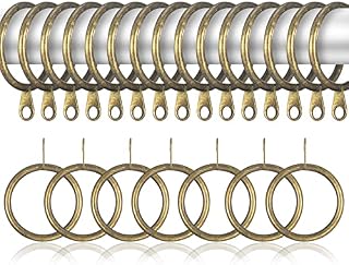 Pinenuts 22Pcs Metal Curtain Rings Metal Brass Curtain Rings Hanging Hooks for Curtain Poles And Rods, Drapery, and Shower Hanging, 30mm Internal Diameter