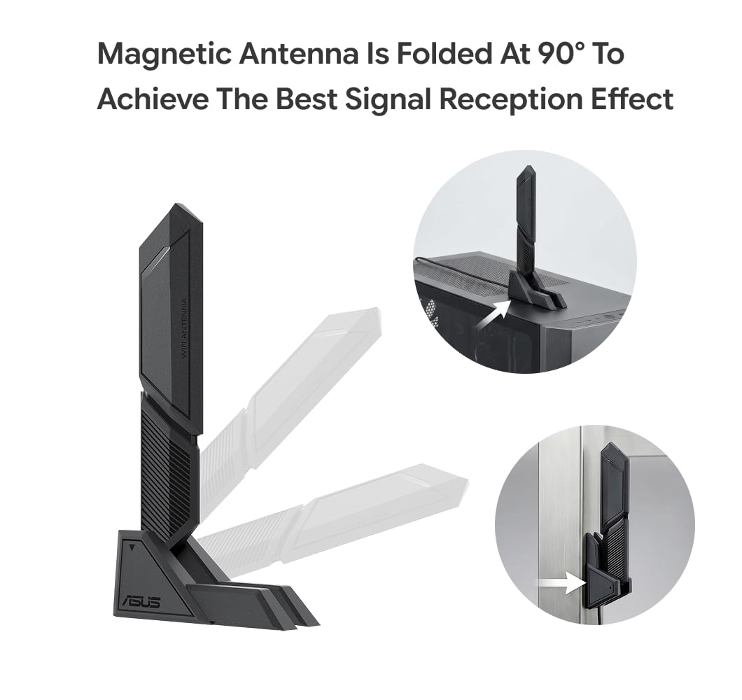 Antena WiFi 7 para portátil 2.4G 5G 6G Base magnética de doble banda para ASUS ROG Strix X870-I X870E-E X870-A/Prime X870-P/TUF Gaming X870-PLUS WiFi 6E WIFI7 PC computadora de escritorio