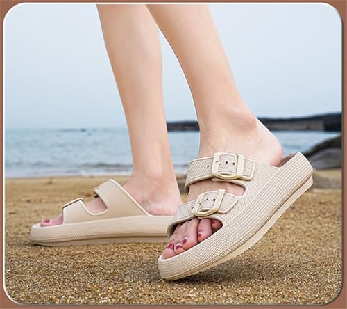 MW&FOFJR Women's Comfort Non-slip Slipper Double Buckle Adjustable EVA Flat Sandals3