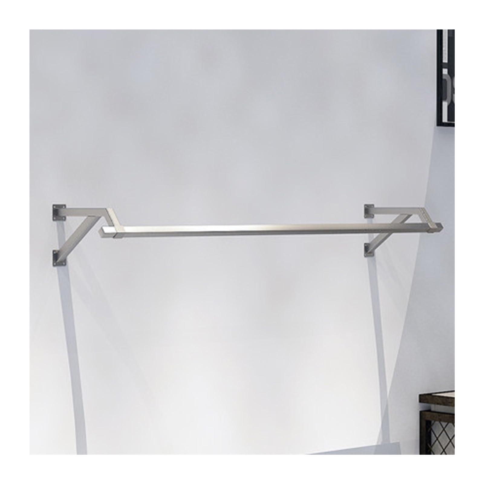 Percheros de pared de acero inoxidable pulido para exposición de ropa