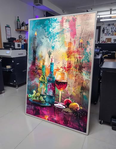 Tableau vin abstrait 70x100 cm pour réveiller un mur blanc et créer une déco salon chaleureuse