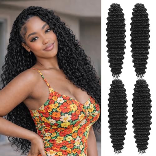 Deep Wave Feather Crochet Hair for Black Women 200 Strands,