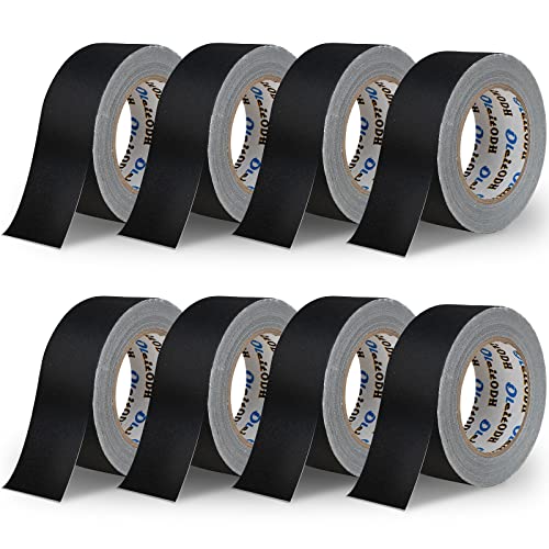 Image of 8 Pack of Black Gaffer Tape - 30 Yards x 2 Inch Wide - Waterproof, No Residue - Cloth Fabric Gaffers Tape for Photography, HVAC, Gaff or Gaffers Labeling, Painters and Pro Duct Repair Value Pack