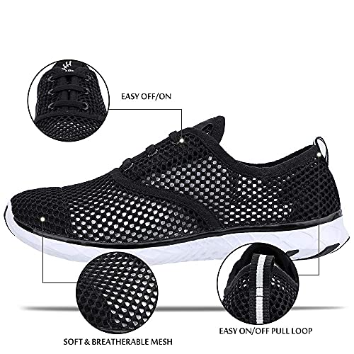 ALEADER Women's Quick Drying Aqua Water Shoes, Black, 6.5 UK
